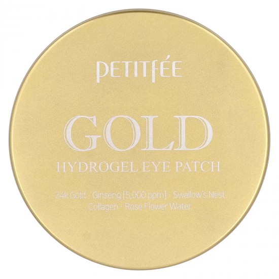 Petitfee, гідрогелеві патчі під очі із золотом, 60 шт.