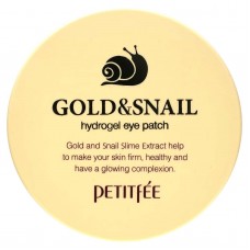 Petitfee, гідрогелеві патчі під очі із золотом і слизом равлика, 60 шт.