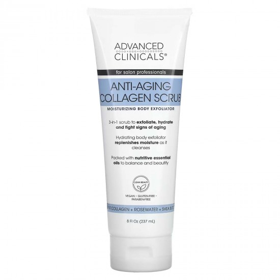 Advanced Clinicals, Anti-Aging скраб з колагеном, 237 ml 