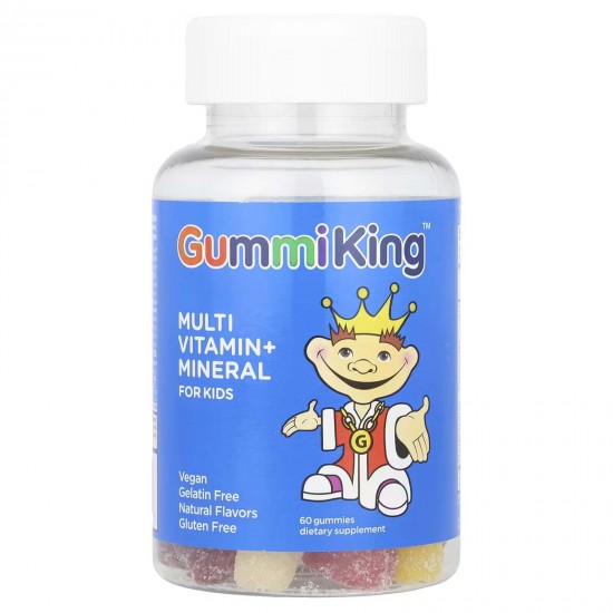 GummiKing, мультивітаміни та мінерали для дітей, полуниця, апельсин, лимон, виноград, вишня та грейпфрут, 60 жувальних мармеладок