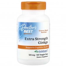 Doctor's Best, гінкго білоба з підвищеною силою дії, 120 мг, 120 вегетаріанських капсул