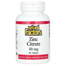 Natural Factors, цитрат цинку, 50 мг, 90 таблеток