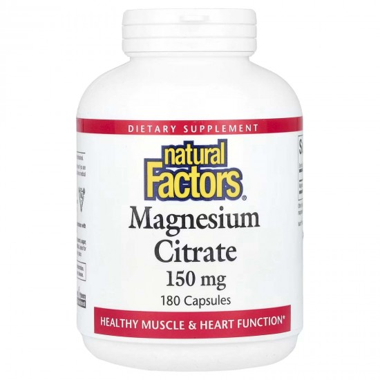 Natural Factors, цитрат магнію, 150 мг, 180 капсул