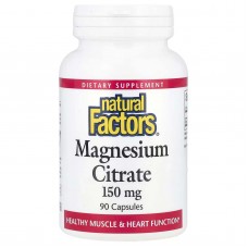 Natural Factors, цитрат магнію, 150 мг, 90 капсул 