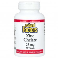 Natural Factors, хелат цинку, 25 мг, 90 таблеток
