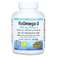 Natural Factors, RxOmega 3, омега-3 кислоти, 1260 мг, 120 капсул (630 мг у капсулі)