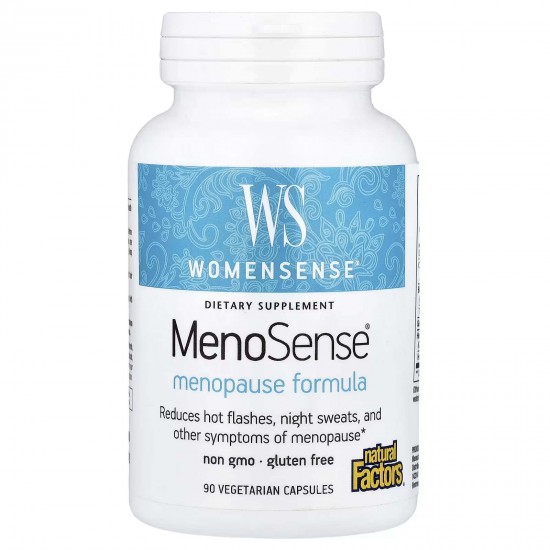 Natural Factors, WomenSense, MenoSense, формула для прийому під час менопаузи, 90 вегетаріанських капсул