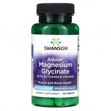 Swanson, Albion Магній гліцинат з активними вітамінами групи В, 200 mg, 60 таблеток