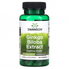 Swanson, Екстракт гінкго білоба Ginkgo Biloba, 60 mg, 120 капсул
