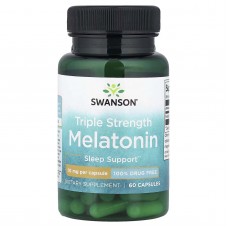 Swanson, Мелатонін потрійної сили, 10 mg, 60 капсул