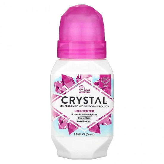 Crystal Body Deodorant, збагачений мінералами дезодорант із кульковим аплікатором, без ароматизаторів, 66 мл