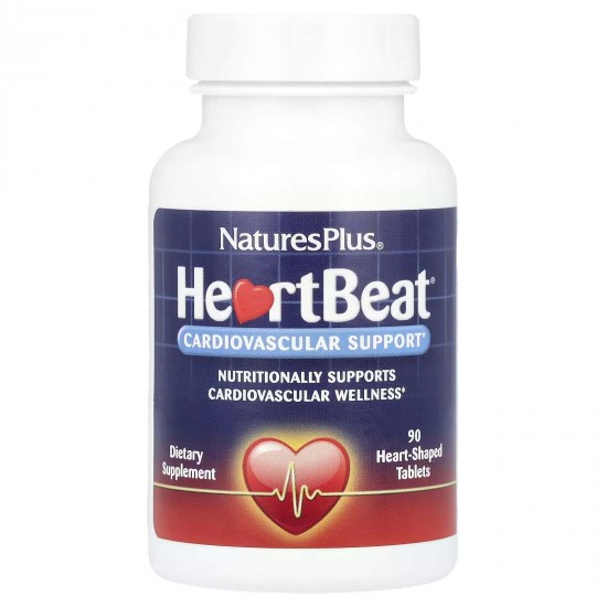 NaturesPlus, HeartBeat, для підтримки серцево-судинної системи, 90 таблеток у формі серця