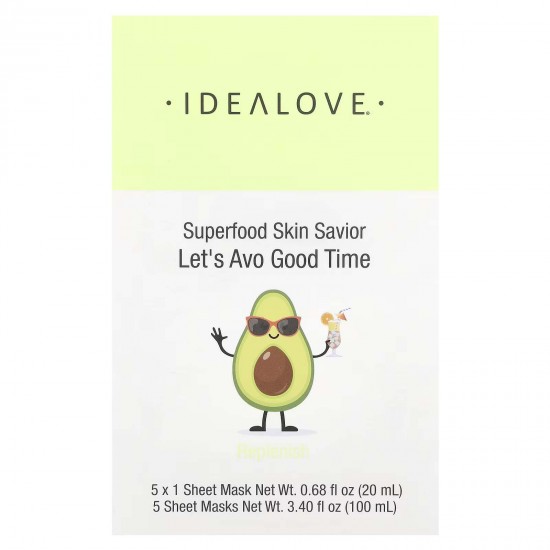 Idealove, Superfood Skin Savior, маска із суперфудами, авокадо, по 20 мл