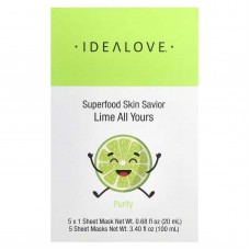 Idealove, Superfood Skin Savior, маска із суперфудами, лайм, по 20 мл