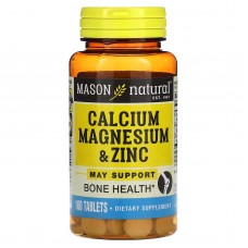 Mason Natural, кальцій, магній і цинк, 100 таблеток