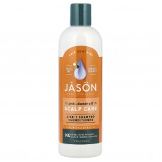 Jason Natural, шампунь і кондиціонер 2 в 1, проти лупи, догляд за шкірою голови, 355 мл 