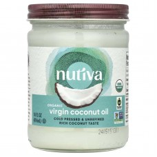 Nutiva, органічна кокосова олія першого віджиму, 414 мл