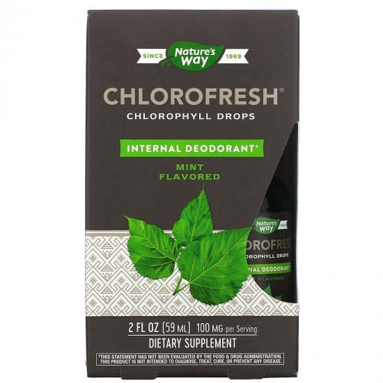Nature's Way, Chlorofresh, краплі з хлорофілом, зі смаком мяти, 59 мл