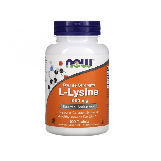 NOW Foods, L-лізин, подвійна сила, 1000 мг, 100 таблеток