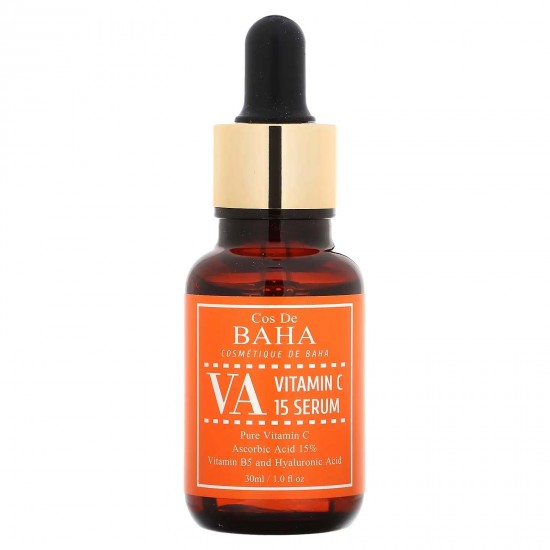 Cos De BAHA, VA, сироватка з вітаміном C та 15 % аскорбіновою кислотою, 30 мл