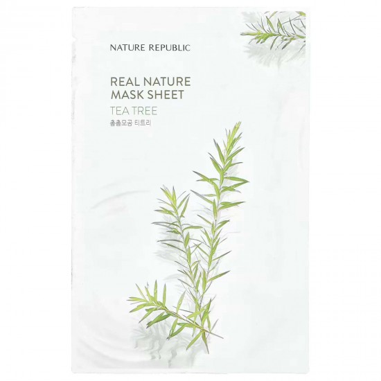 Nature Republic, Тканинна маска від Real Nature Beauty, чайне дерево, 1 шт., 23 мл