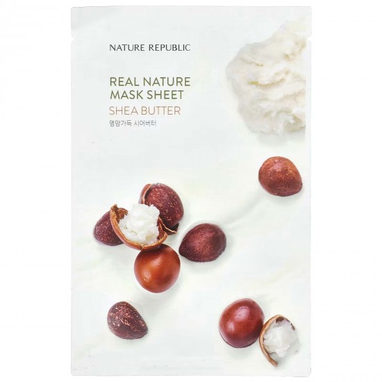 Nature Republic, Тканинна маска від Real Nature Beauty, масло ши, 1 шт., 23 мл