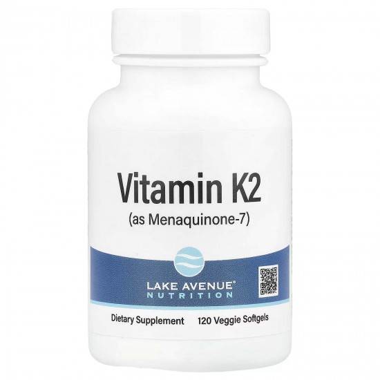 Lake Avenue Nutrition, вітамін К2 (у вигляді менахінону-7), 50 мкг, 120 рослинних капсул