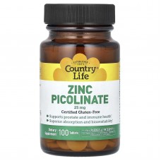 Country Life, піколінат цинку, 25 мг, 100 таблеток