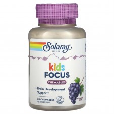Solaray, для дітей, розвиток мозку, натуральний виноград, 60 жувальних таблеток