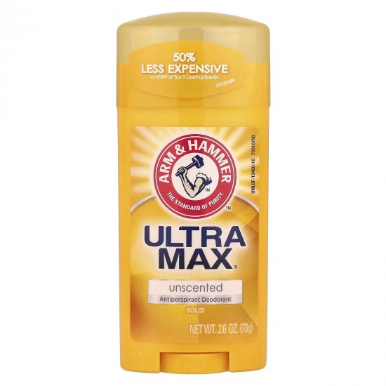 Arm & Hammer, UltraMax, твердий дезодорант-антиперспірант, без запаху, 73 г