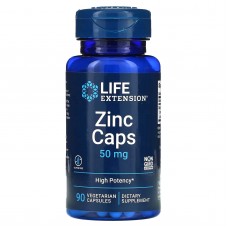 Life Extension, цинк у капсулах, висока ефективність, 50 мг, 90 вегетаріанських капсул