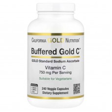 California Gold Nutrition, буферизовані капсули з вітаміном С, 750 мг, 240 вегетаріанських капсул