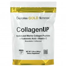California Gold Nutrition, CollagenUP, морський гідролізований колаген, гіалуронова кислота й вітамін С, без додатків, 206 г