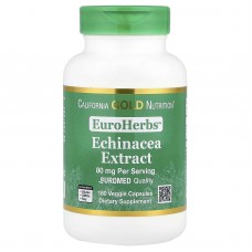California Gold Nutrition, EuroHerbs, екстракт ехінацеї, 80 мг, 180 рослинних капсул