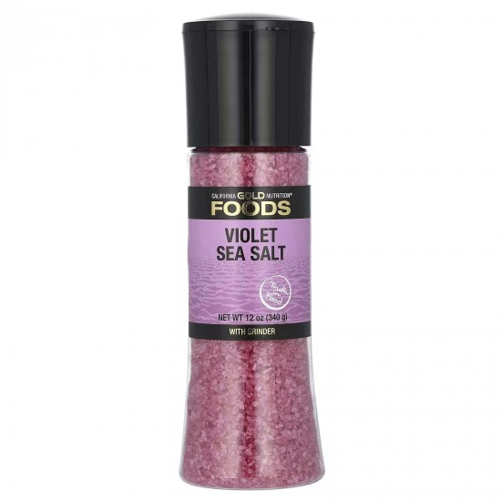 California Gold Nutrition, FOODS, фіолетова морська сіль у млинку, 340 г