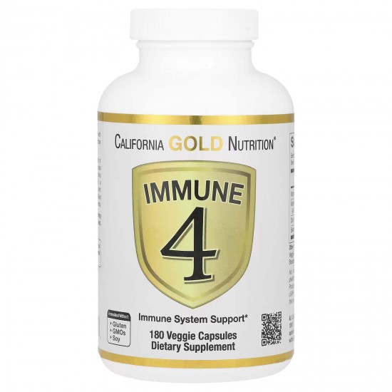 California Gold Nutrition, Immune 4, засіб для зміцнення імунітету, 180 вегетаріанських капсул