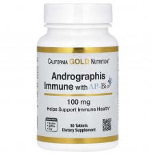California Gold Nutrition, засіб для імунітету з андрографісом AP-BIO, 100 мг, 30 таблеток (Основний склад)