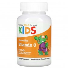 California Gold Nutrition, жувальний вітамін C для дітей, апельсин, 90 вегетаріанських таблеток
