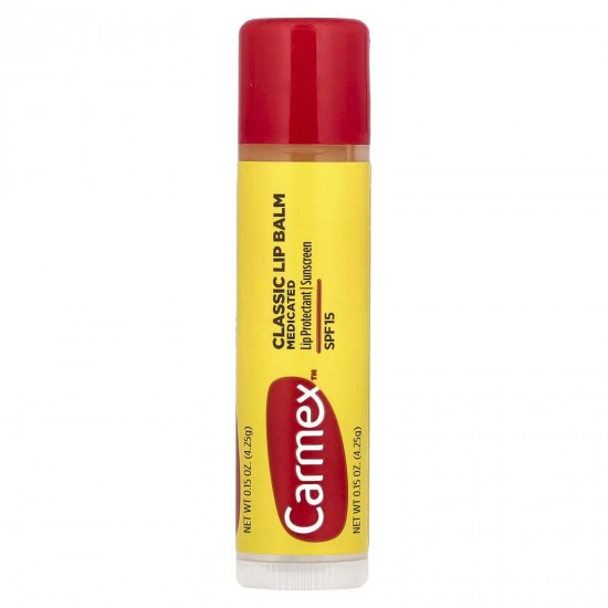 Carmex, класичний бальзам для губ, лікувальний, SPF 15, 4,25 г