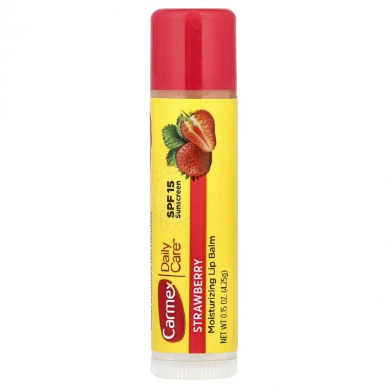 Carmex, щоденний догляд, зволожуючий бальзам для губ, полуниця, SPF 15, 4,25 г