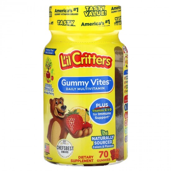 L'il Critters, Gummy Vites, комплекс жувальних мультивітамінів, 70 мармеладок