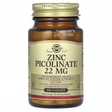 Solgar, Піколінат цинку, 100 таблеток 