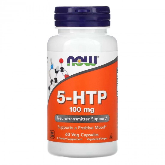 NOW Foods, HTP 5-гідрокситриптофан, 100 мг, 60 вегетаріанських капсул