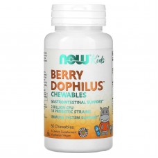 NOW Foods, пробіотик Berry Dophilus, для дітей, 2 млрд КУО, 60 жувальних таблеток