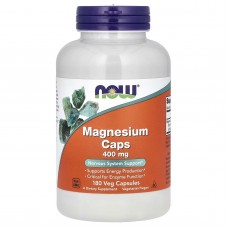 NOW Foods, капсули з магнієм, 400 мг, 180 вегетаріанських капсул