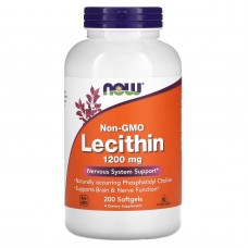 NOW Foods, лецитин без ГМО, 1200 мг, 200 капсул