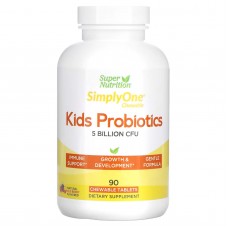 Super Nutrition, дитячий пробіотик, 5 Billion CFU, 90 жувальних таблеток