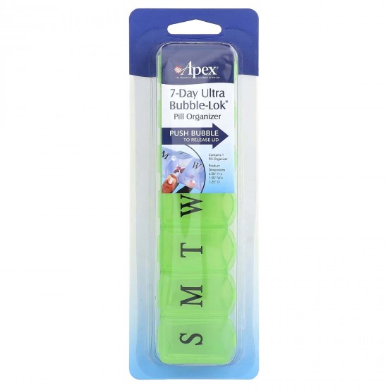 Apex, 7-денний органайзер контейнер для таблеток Ultra Bubble-Lok, 1 таблетниця