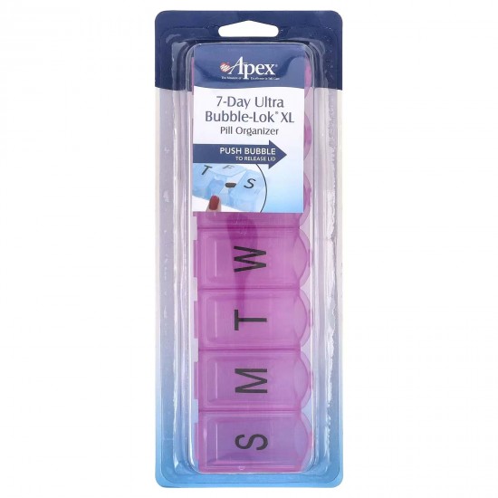 Apex, органайзер контейнер для таблеток на 7 днів Ultra Bubble-Lok, XL, 1 шт.