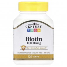21st Century, біотин, 10 000 мкг, 120 таблеток